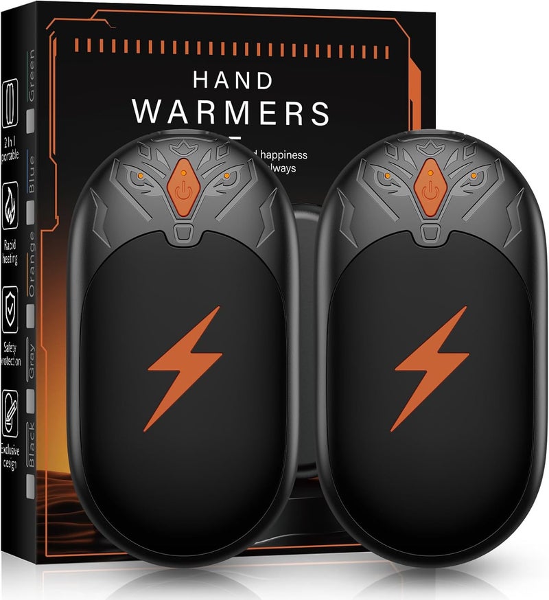 AJVV Hand Warmers Rechargeable 2 Pack, Electric Hand Warmer Up to 24Hrs, Wolf-Shape, Portable Reusable HandWarmer, Winter Gifts for Camping, Hunting, Fishing, Christmas - Image 1